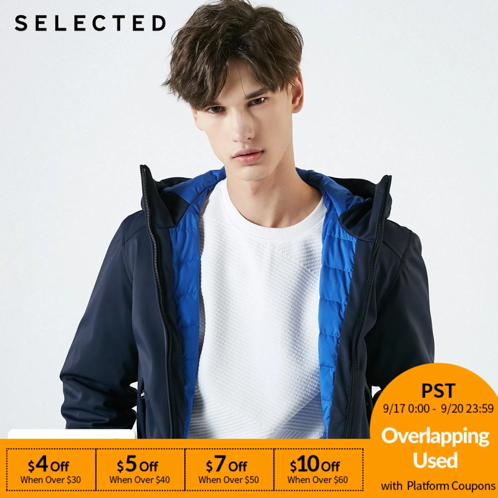 SELECTED New Short Down Jacket Winter Men's Duck Down Coat Simple Hooded Casual Warm Clothes S | 419112511
