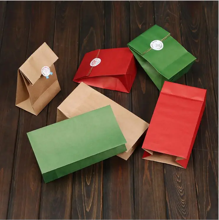 

20pcs Blank Kraft Paper Bags Gift Popcorn Cookie Bags Candy Pouch Baking Bread Wrapping Party Packaging Bags