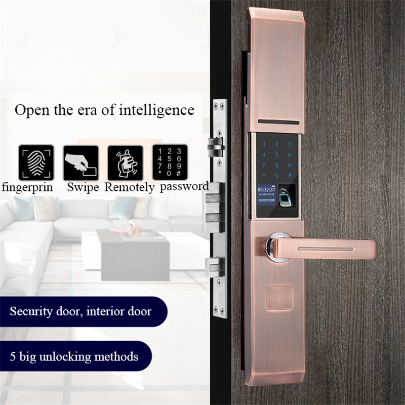 

Bluetooth Smart Door Lock APP Remote Control Electronics Fingerprint Door Lock Password IC Card Key Unlock