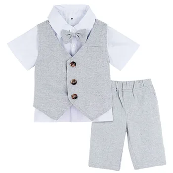 

Baby Wedding Clothing Set Infant Formal Outfit Toddler Christening Suit Boys Summer Clothes 3PCS