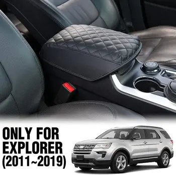 

for Ford Explorer 2011-2019 Car Center Console Armrest Pad Cover PU Leather Armrests Box Protection Cushion
