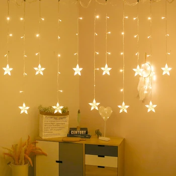 

3x2m led light string Star/snowflake curtain lights christmas light wedding fairy light garland for garden party home decoration