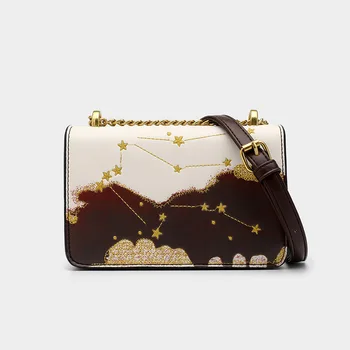 

Ladies Shoulder Bag 2020 Spring New Starry Constellation Contrast Fashion Female Messenger Bag