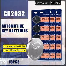 15 Teile/los SONY Original CR2032 Taste Zelle Batterie 3V Lithium-Batterien CR 2032 für Uhr Fernbedienung Spielzeug Computer Rechner control