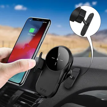 

Classic Automatic Clamp Car Phone Charger Holder Mobile GPS Wireless Charging Mount Practical Car Vehicle Accessaries Supplies