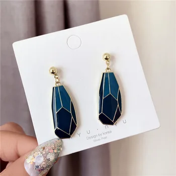 

2020 new fashionable temperament contracted retro blue earrings geometric women earrings jewelry accessories