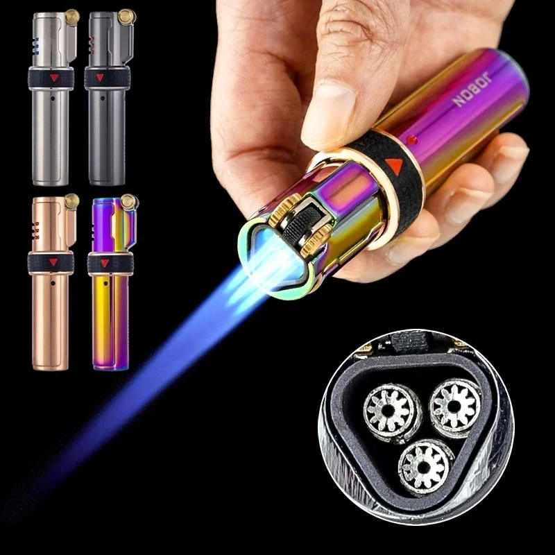 

Windproof Triple Torch Lighter Lighter Creative Personality Outdoor Blue Flame Three Head Direct Charge Lighter(without gas )