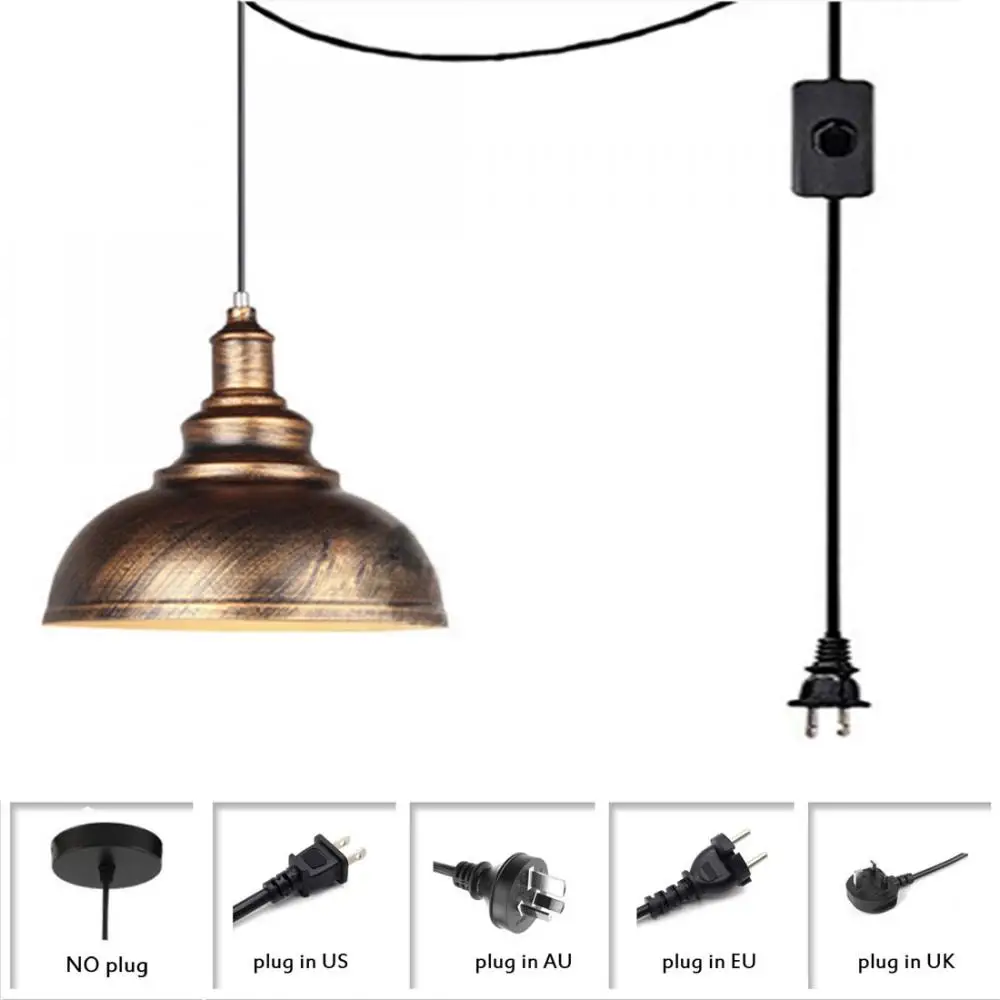 

Bronze Simple Retro Single Head Pendant Lamp Reative Personality Industrial Style Loft Cafe Restaurant Bar Wrought Iron Art Lamp