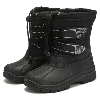 

2019 New Russia Winter Children's Snow Boots Boys Girls Fashion Waterproof Warm Shoes -30 Degree Kids Thick Mid Non-slip Boots
