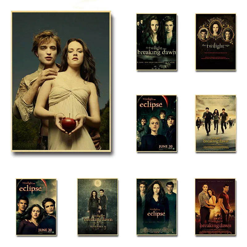 Twilight Series Popular Vampire Love Story Movie Kraft Paper Poster Heroine Sticker for Home Bar Art Wall Creative Decoration | Дом и сад