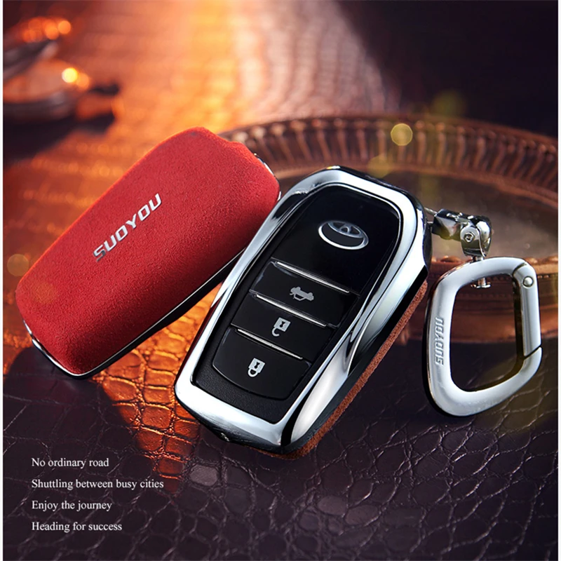 

Suede Fur car keycase cover/key shell Holder for Toyota Land prado Corolla RAV4 CROWN REIZ Highlander Accessorie Keychain Holder