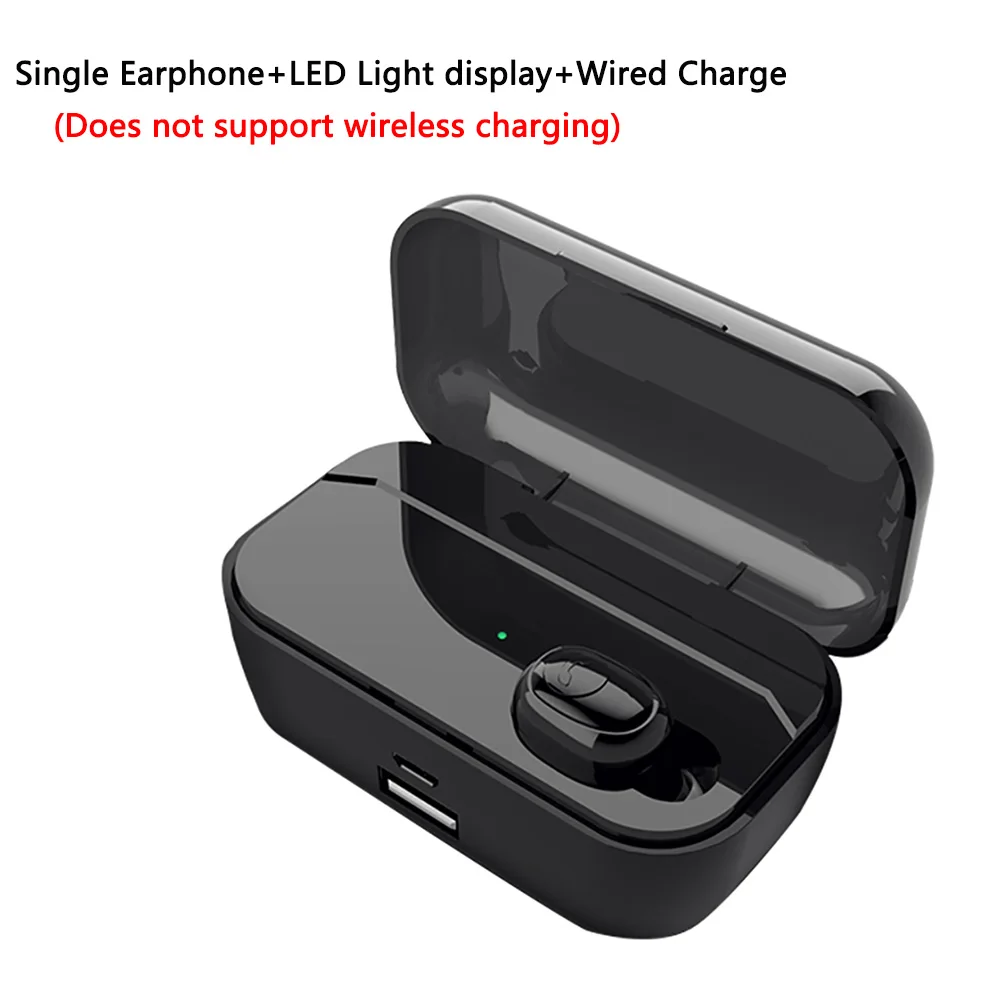 single ear-black Rovtop 3500 мАч TWS беспроводной Bluetooth 5,0 наушники светодиодный дисплей CVC8.0 DSP шумоподавление Водонепроницаемый Спорт гарнитура наушники - Цвет: single ear-black