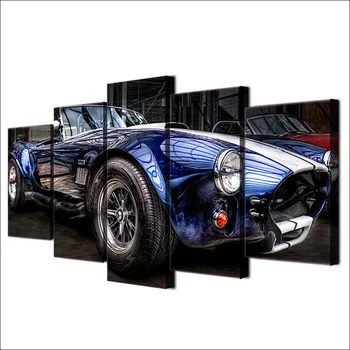 

Full Square Round Drill 5D Diy Diamond Painting 5Pieces Classic car Diamond Embroidery Cross Stitch Wall Sticker JS5327