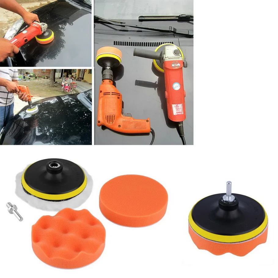 8/11Pcs 3 inch Car Polishing Disc Self-Adhesive ing Waxing Sponge Wool Wheel Polishing Pad For Car Polisher Drill Adapter