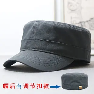 Сзади полностью закрытые армейские плоские шапки для мужчин и женщин, хлопковая военная шапка большого размера плюс, облегающие бейсболки 58 см, 60 см - Цвет: gray