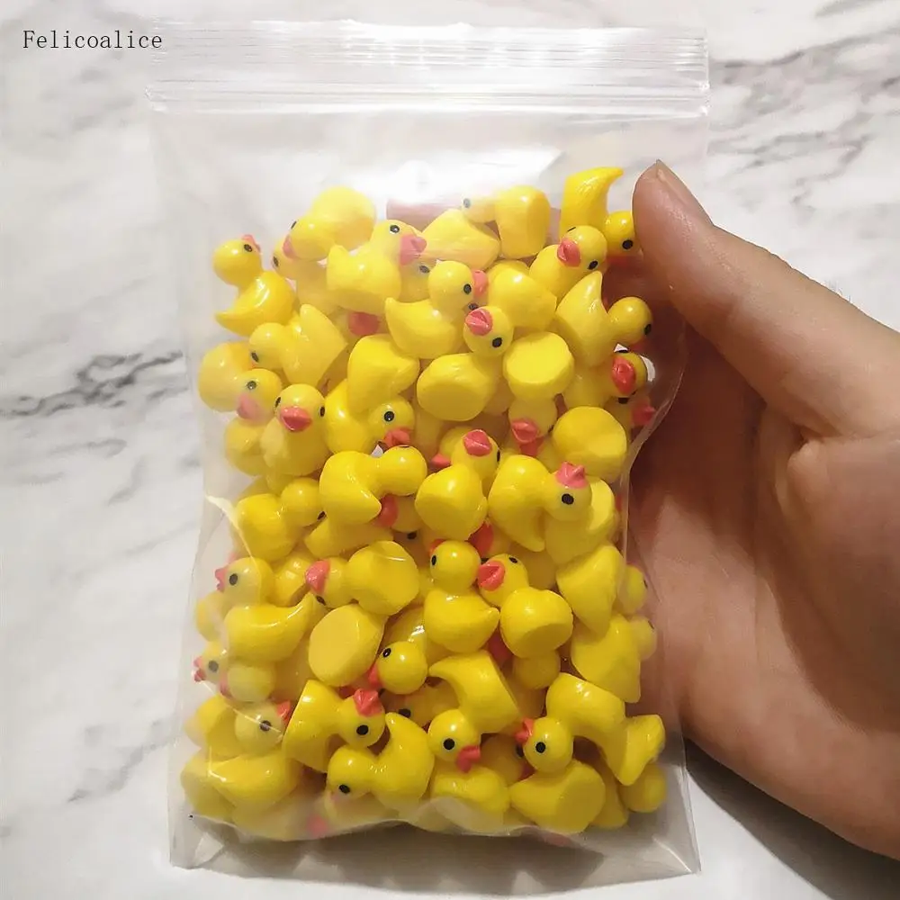 100pcs Animal Resin Duck Flatback DIY Miniature Artificial Hand Painted Cabochon Craft Play Doll House Toy | Дом и сад