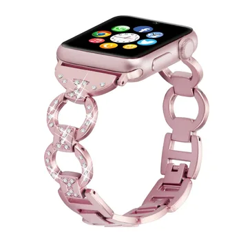 

Bling Band For Apple Watch Band Diamond Rhinestone Stainless Steel Metal Strap For iWatch 4/3/2/1 Bracelet Wristband Strap Lady
