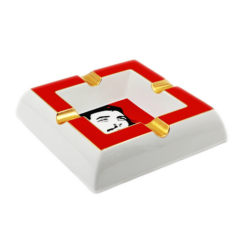

Guevara Grooves Cigars Ashtray 4 Wide With Box Mini Household Luxurious Portable Home Cigarette With Holder 4 Cigars Ash Slot