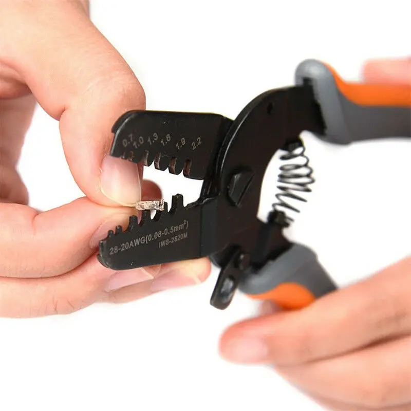 High Carbon Steel Open Barrel Crimping Tools Hand Strippers Works Small Bare Terminal Connectors Wire Pliers For AWG28-20