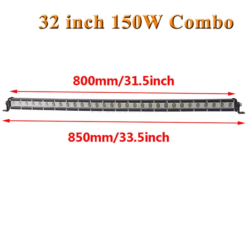 " 13" 2" 25" 3" 38" дюймов Тонкая Светодиодная панель для внедорожного вождения Однорядный светильник для грузовика трактора лодки 4x4 4WD 120 Вт 150 Вт 180 Вт - Цвет: 32inch Combo Beam