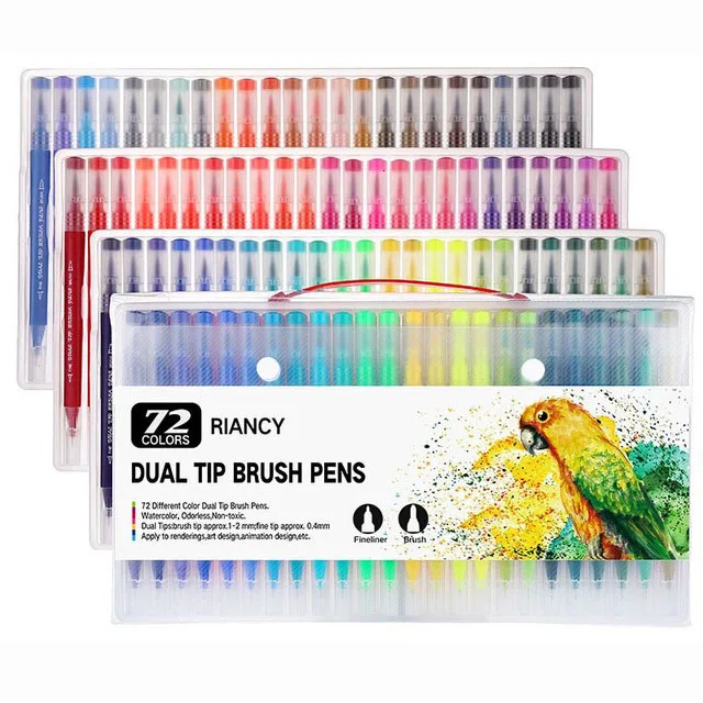 12-18-24-36-48-72-100PCS-Colors-FineLiner-Drawing-Painting-Watercolor-Art-Marker-Pens-Dual.jpg_640x640 (2)