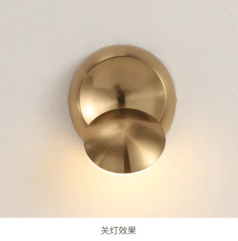 

5W LED Wall Lamp gold creative round Rotatable bedside wall lamp AC90-260V modern Bedroom living room aisle Indoor Led Sconce