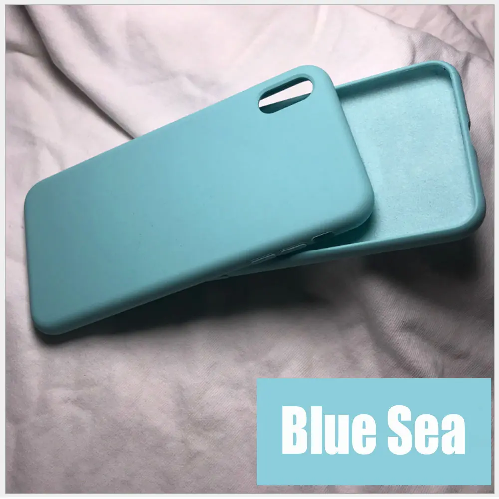 Официальный Стильный силиконовый чехол для iPhone 7/8 6S Plus 5s/SE/X/XS MAX/XR милые яркие цвета, Простые Модные чехлы для телефонов - Цвет: Blue sea