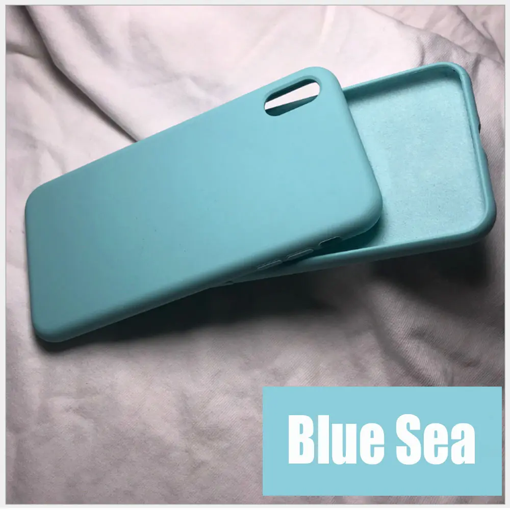 Blue sea Официальный Стильный силиконовый чехол для iPhone 7/8 6S Plus 5s/SE/X/XS MAX/XR милые яркие цвета, Простые Модные чехлы для телефонов - Цвет: Blue sea