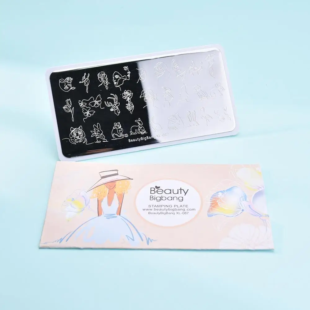 BEAUTYBIGBANG 6*12 см штамповочные пластины для ногтей шаблон для ногтей Цветочный животный узор для ногтей штамп для дизайна ногтей штамп шаблон изображения