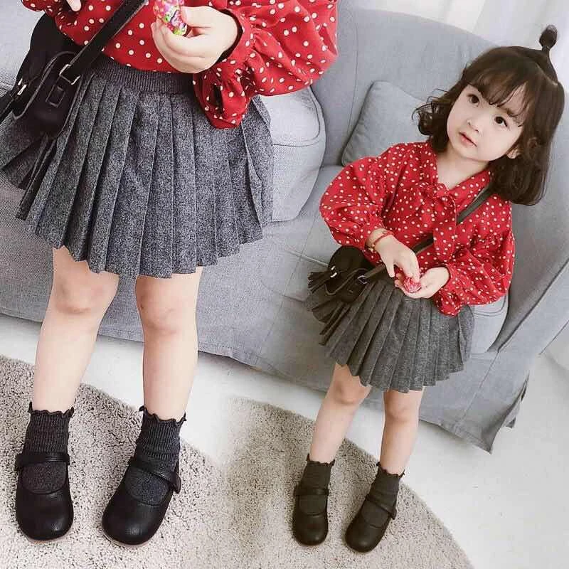 Preppy Falda coreana para niña, faldas plisadas de punto de ropa para niña de 2, 4, 5, 6, y 8 años, primavera y otoño|Faldas| - AliExpress