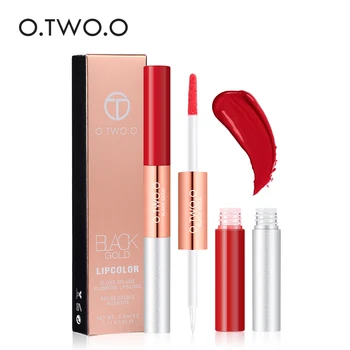 

O.TWO.O 2 In 1 Matte Liquid Lipstick Transparent Lip Gloss Glitter Lips Makeup Cosmetics Long Lasting Waterproof Lipgloss