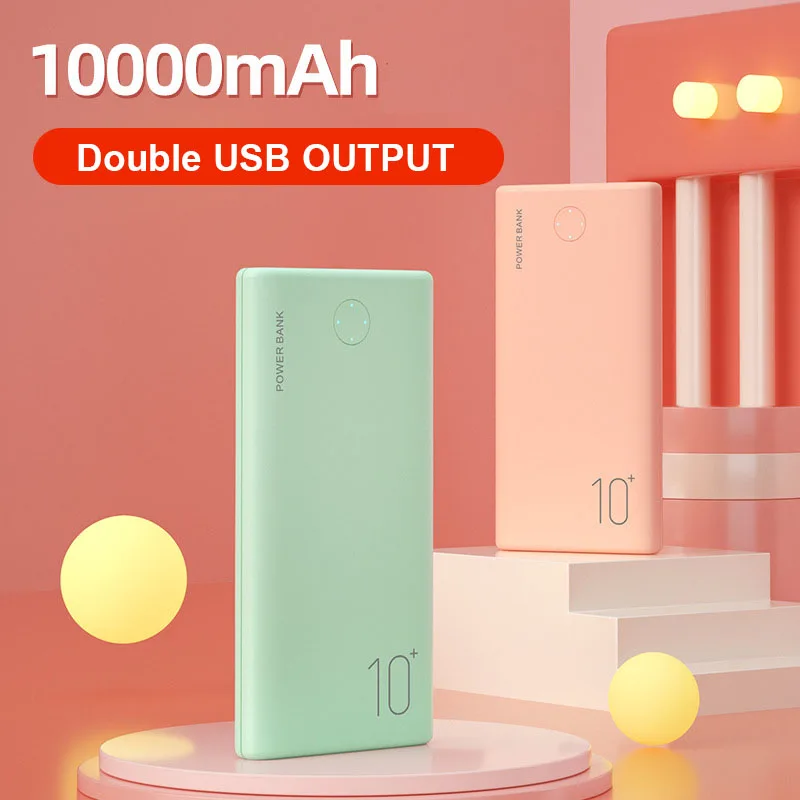 Banco de energía portátil para teléfono inteligente, Mini cargador de batería externo de 10000mAh, 2.1A, rápido, 5000mAh