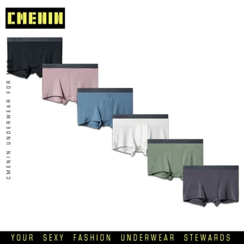 

6Pcs Men Underwear Boxer Cotton Modal Underpants Slip Panties 6 Color Solid Gay Men Under Wear Lingerie Boxers Pants AD306