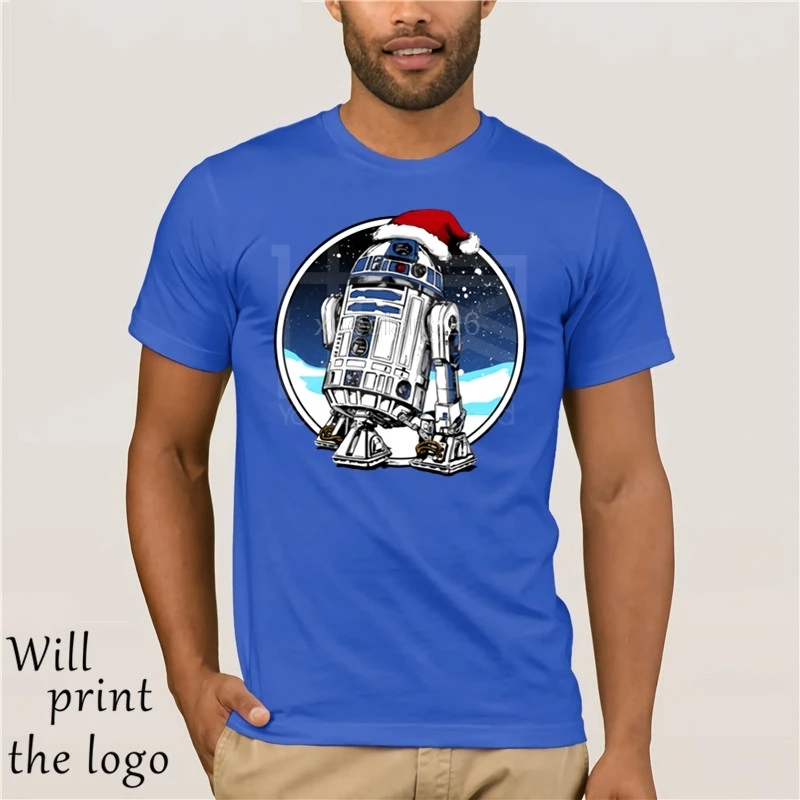 Natale T Degli Uomini Della Camicia Star Wars Magliette e camicette Santa R2D2 T-Shirt Della Novity Vestiti Del Fumetto Magliett