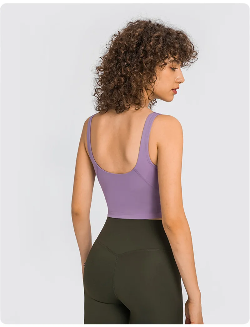 Lulu Fitness Tank Top Women Sports Support Sexy Tight Gym Yoga Vest Buttery Soft Weightless With Removable Chest Pad Custom Logo