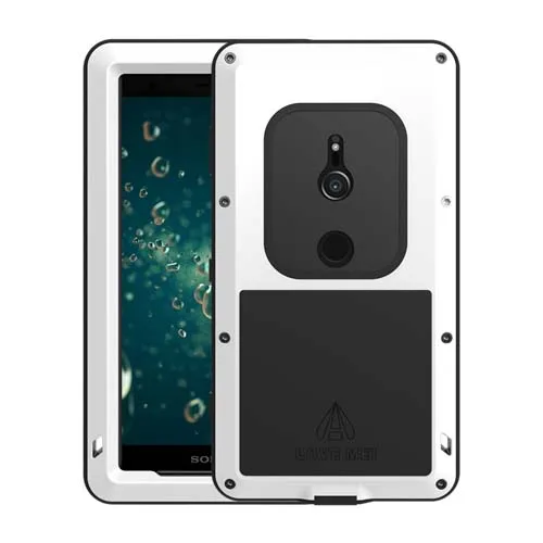 Алюминиевый металлический чехол LOVE MEI для sony Xperia XZ2/XZ2 Compact Armor ударопрочный водонепроницаемый чехол для sony XZ2 Compact Capa - Цвет: white case