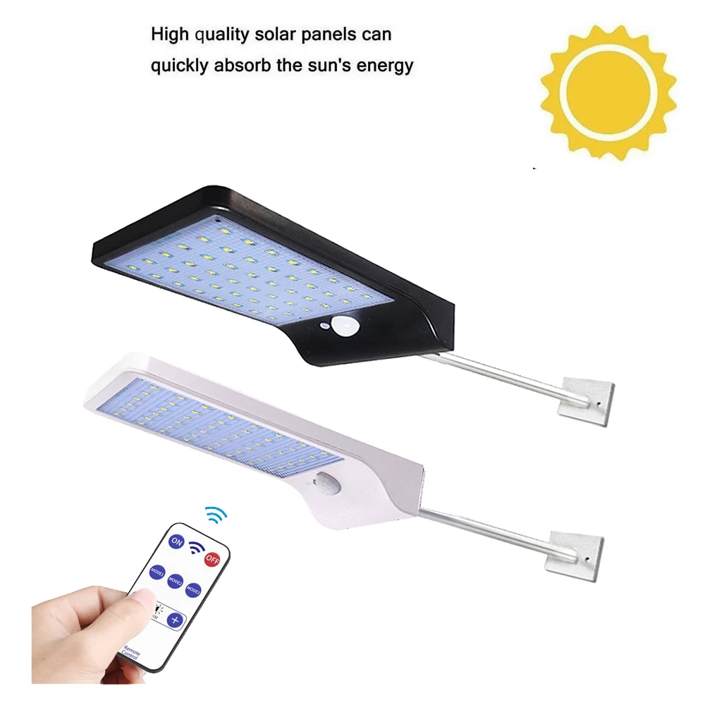 

remote 36/48 LED Waterproof PIR Motion Sensor Solar Powered Light Outdoor Street security lamp for garden yard pathway pa