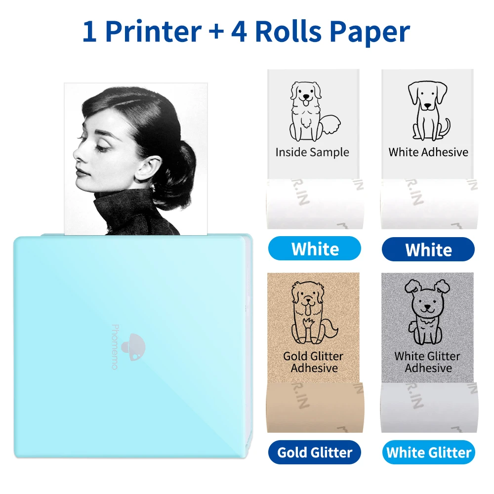 Phomemo Papier d'imprimante Transparent 53 mm Compatible avec les