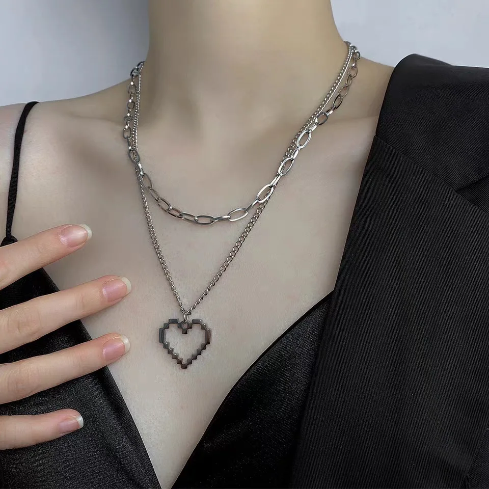 Винтажное многослойное Titanium стали ожерелье из нержавеющей для женщин со