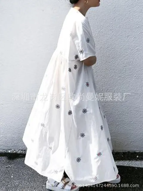 

2019 Summer New Style Women's Dress Europe And America Hot Selling Short Sleeve Printed Long Dress