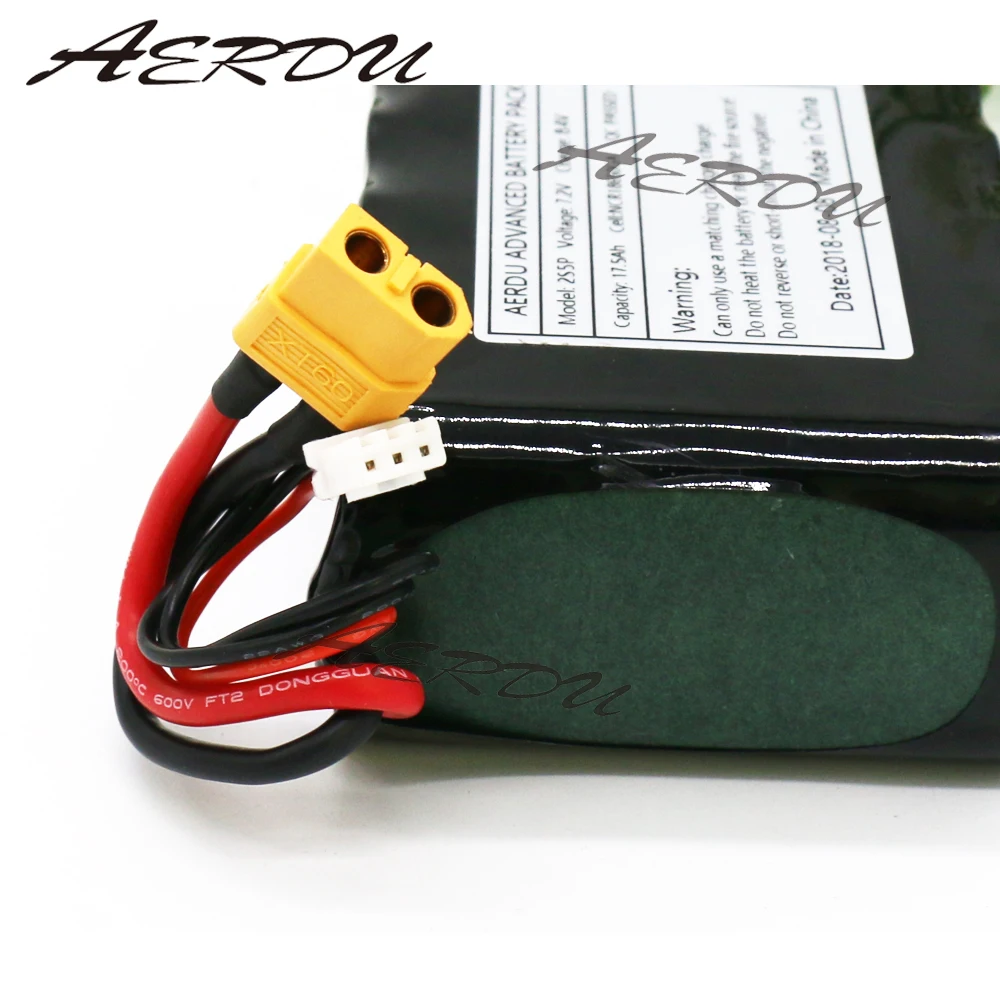 AERDU 2S5P 7.2V 17.5Ah 7.4V UAV lithium ion battery pack 8.4V For NCR18650GA NO BMS Drone RC boat car toy high performance 50A