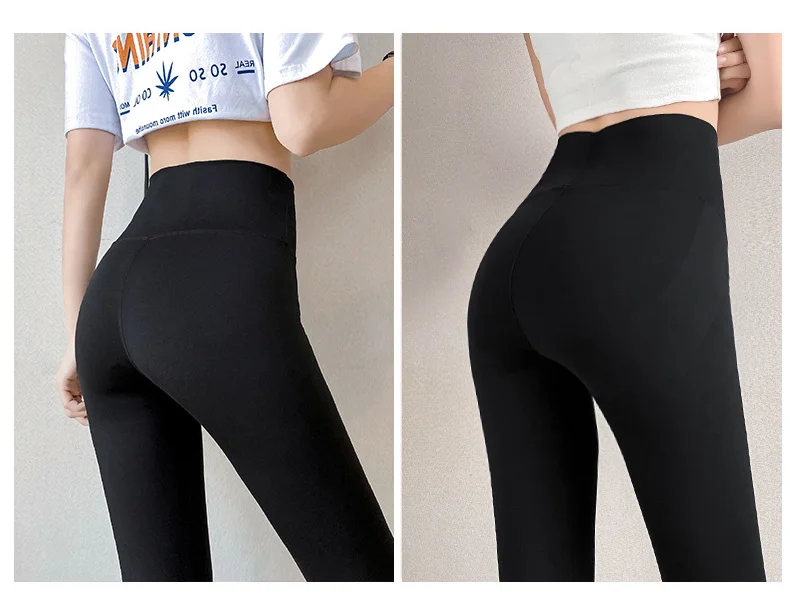 leggings for women Women New Shark Skin Flying Pants  High Waist Elastic Traceless Slimming Abdominal Hip Lifting Yoga Leggings Wholesale spanx faux leather leggings