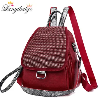 

Vintage women backpacks high quality leather 2019 lady backpack leisure schoolbag for girls large capacity lady travel backpack