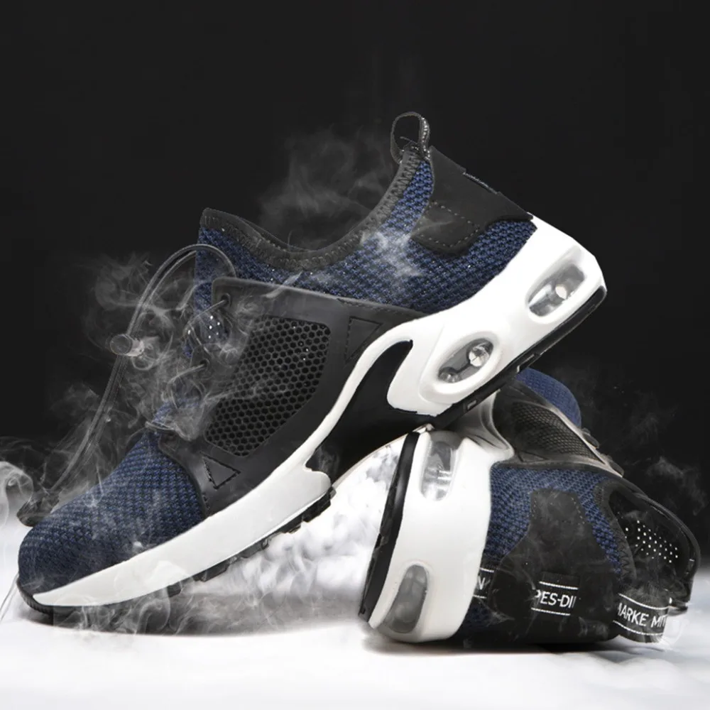 Men's training shoes steel head anti-breaking sports shoes breathable sneakers wear-resistant 2019 safety work sneakers 40J26 (2)