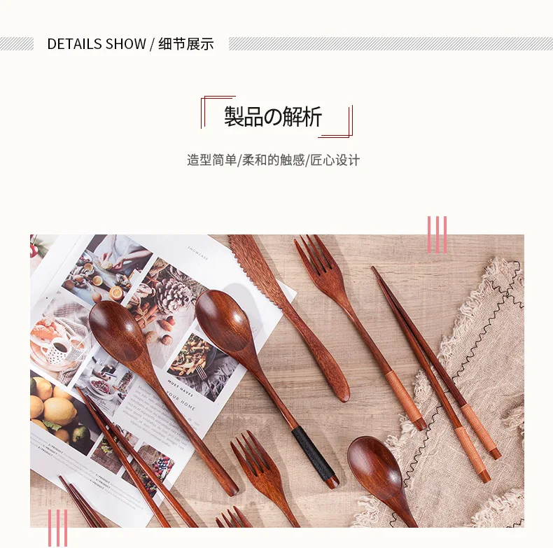 Wooden Knife and Fork Set Porcelain Tea Plate of Kitchen Pots Ceramic Plates Dinner Earthware Dishes Sets Device Cookware Spoon