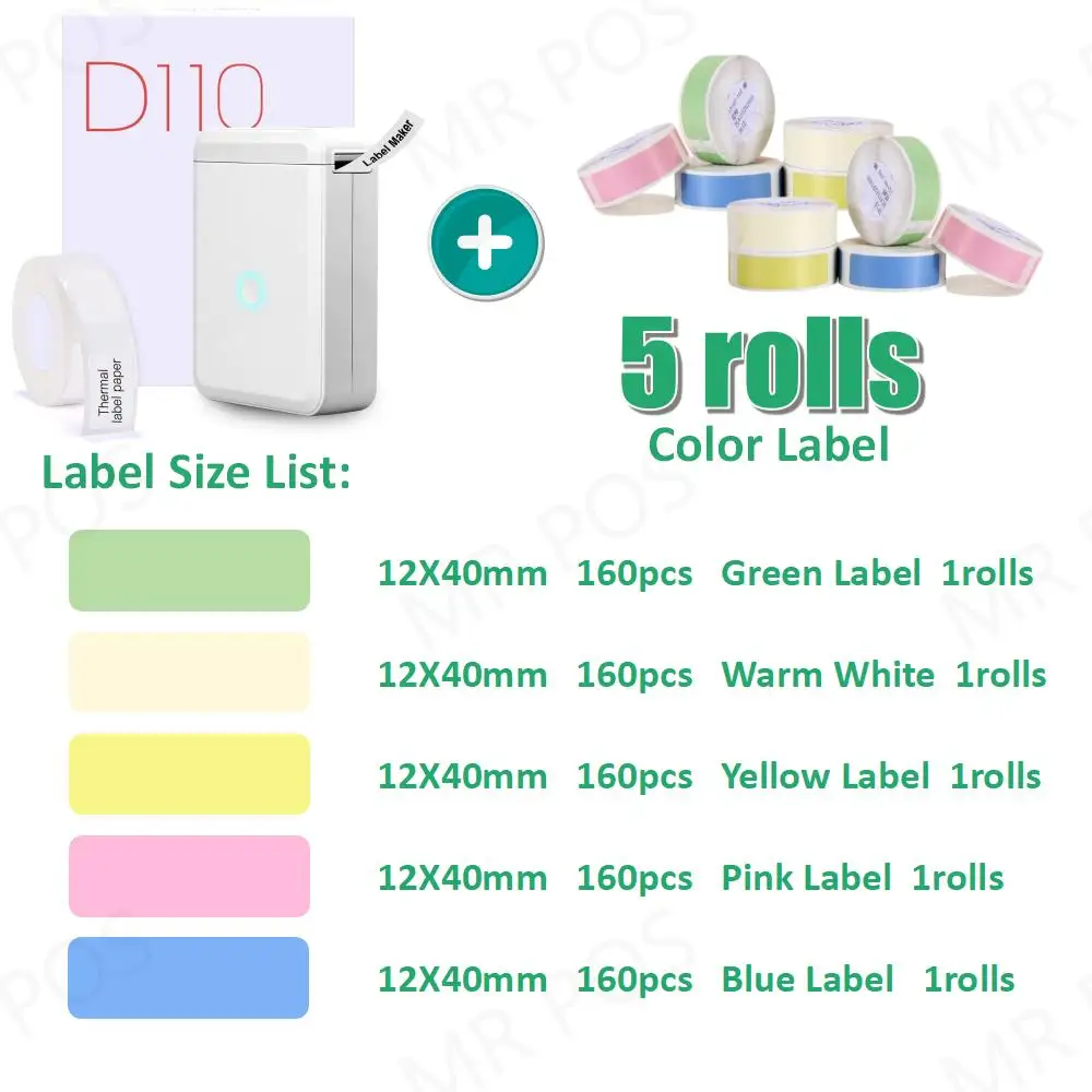 Niimbot D110 D11 Portable Label Printer Mini Pocket Stickers Maker Hangul Hebrew Arabic Self-Adhesive Nimbot Thermal Printer 