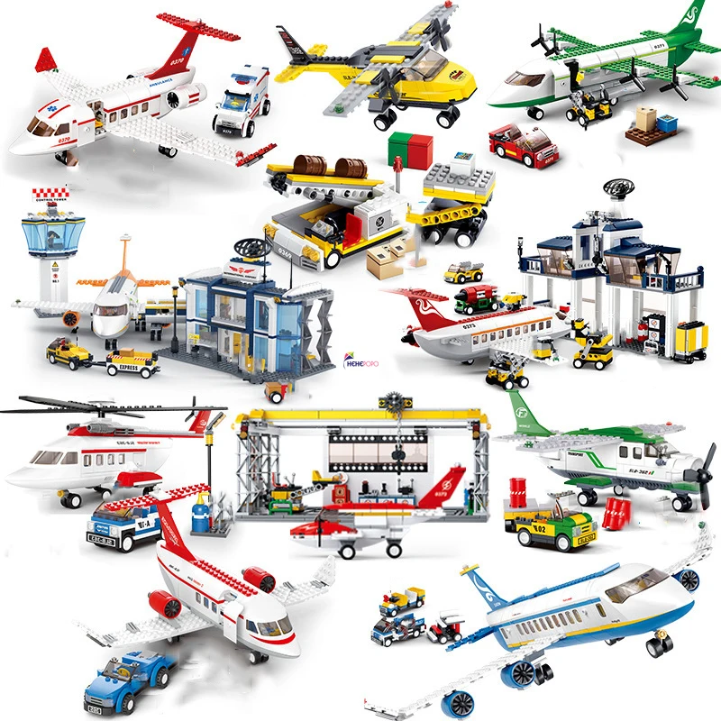 Passenger Plane Sets Model Building Blocks City Airplane Bricks International Airport Airlines Station Kids Toys | Игрушки и хобби