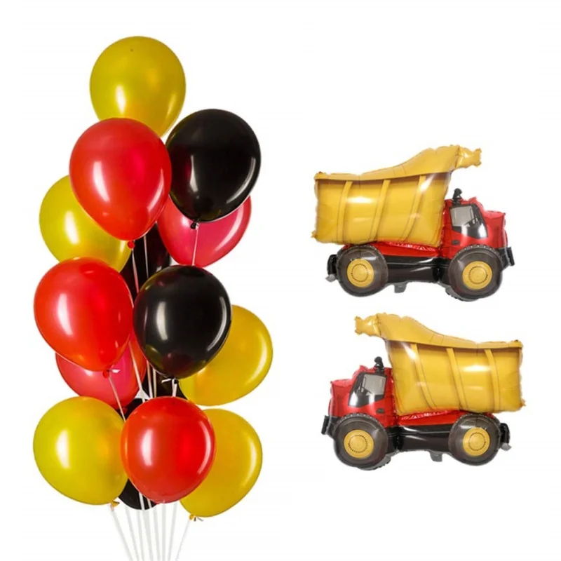 День Рождения мультфильм торт топперы инженерный автомобиль обертки для кексов ребенок день рождения Pull флаг баннер