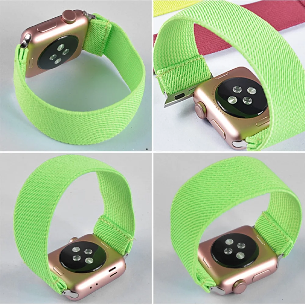 

Elastic Nylon Loop Strap for Apple Watch Band 6 38mm 40mm 42mm 44mm Iwatch Series 6 se 5 4 3 2 Watch Replacement Strap accories