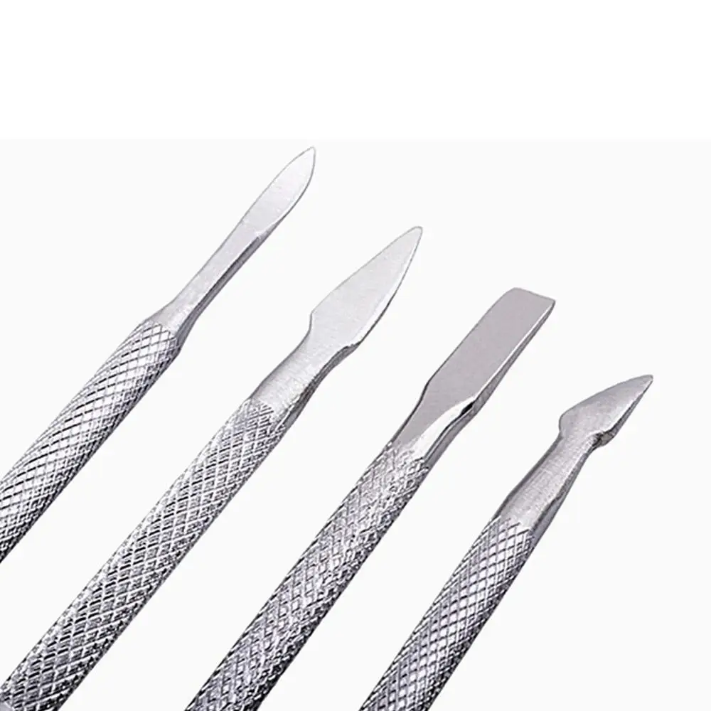 High Quality 4pcs  Spoon Nail Cuticle Remover Stainless Steel Nail Cuticle Pusher Remover Dead Skin Push Manicure Nail Care Tool